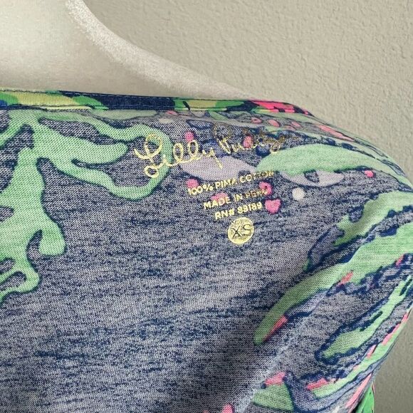 LILLY Pulitzer Erin All A Glow V-neck Relaxed Nautical Shift Dress XS Vacation - Picture 5 of 6